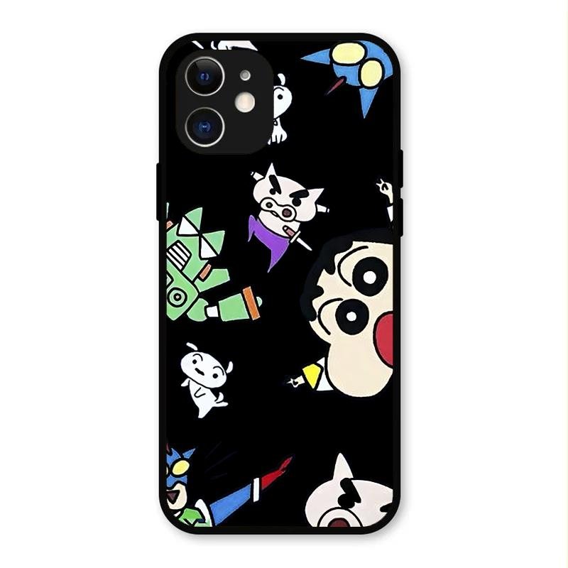 Cartoon Pattern Glass Case Cover For iPhone 12