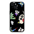 Cartoon Pattern Glass Case Cover For iPhone 15 Plus