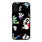 Cartoon Pattern Glass Case Cover For iPhone 16