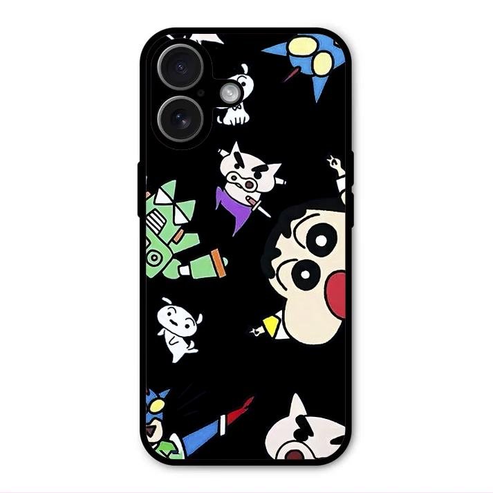 Cartoon Pattern Glass Case Cover For iPhone 17