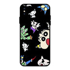 Cartoon Pattern Glass Case Cover For iPhone XS Max