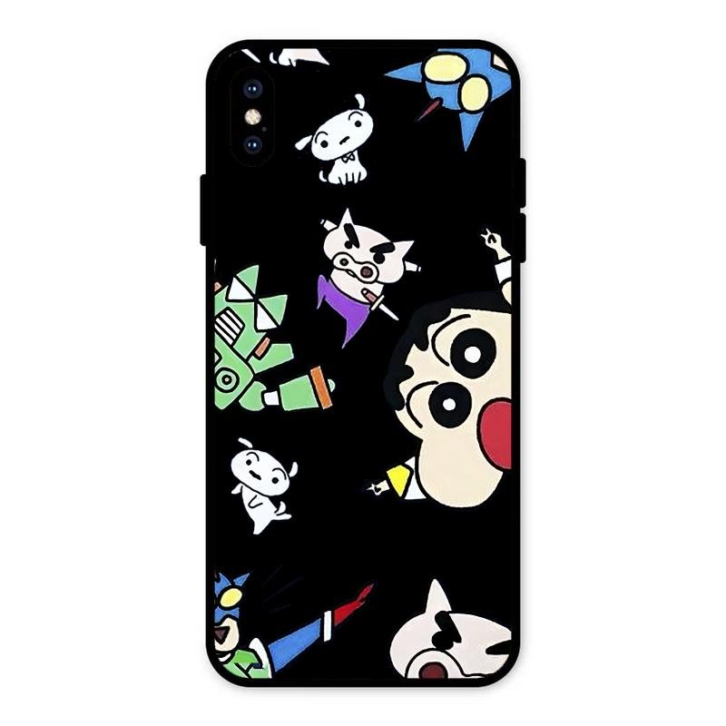 Cartoon Pattern Glass Case Cover For iPhone XS Max