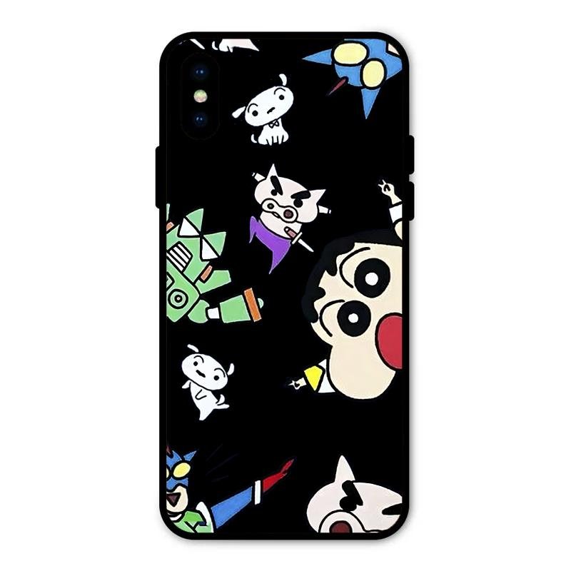 Cartoon Pattern Glass Case Cover For iPhone XS