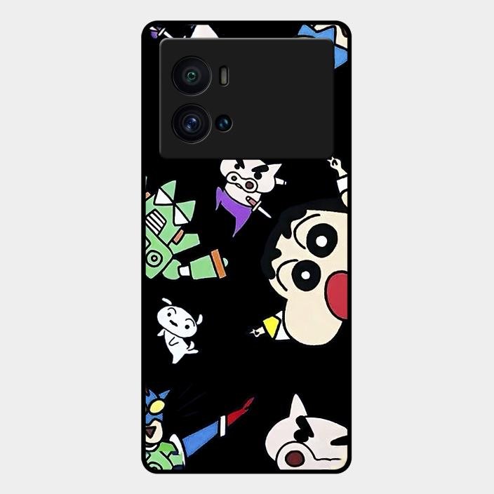 Cartoon Pattern Glass Case Cover For iQOO - ShopOnCliQ