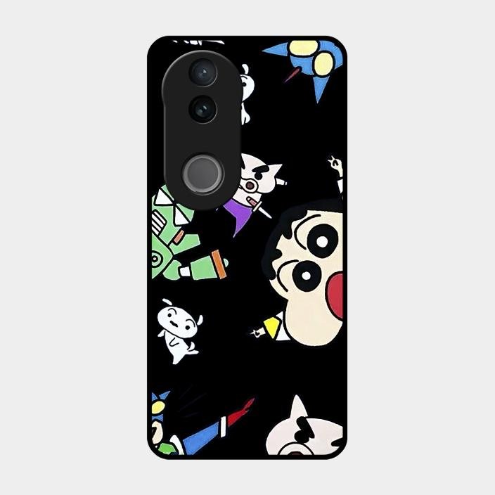 Cartoon Pattern Glass Case Cover For iQOO - ShopOnCliQ