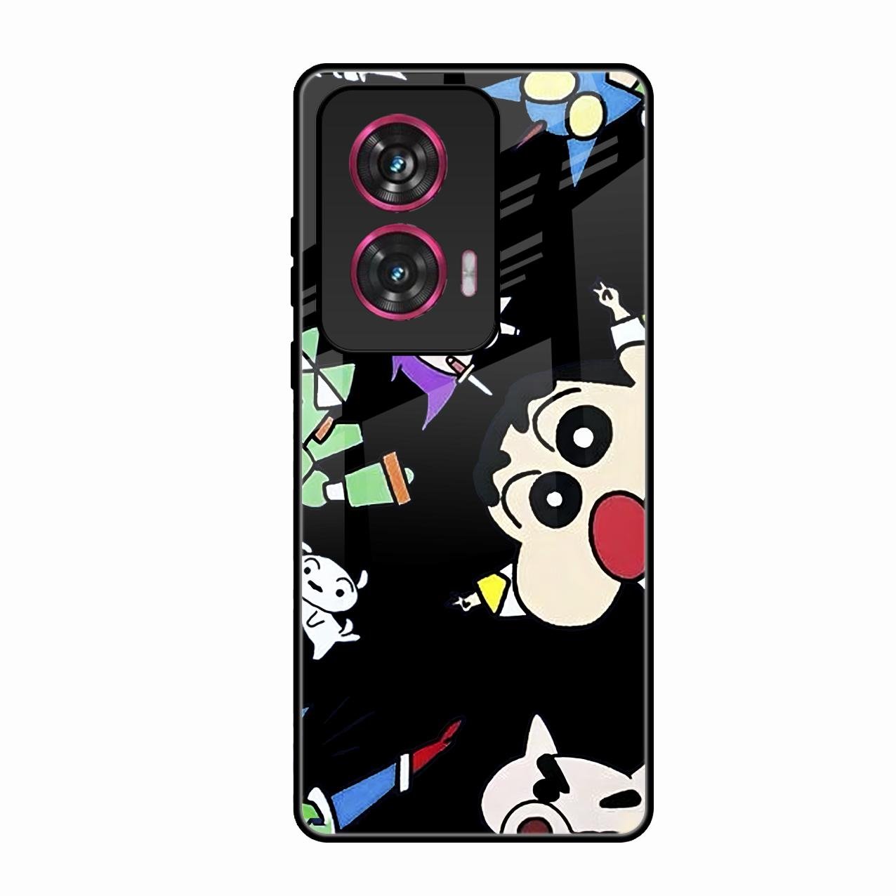 Cartoon Pattern Glass Case Cover For Motorola Edge 50 Fusion 5G