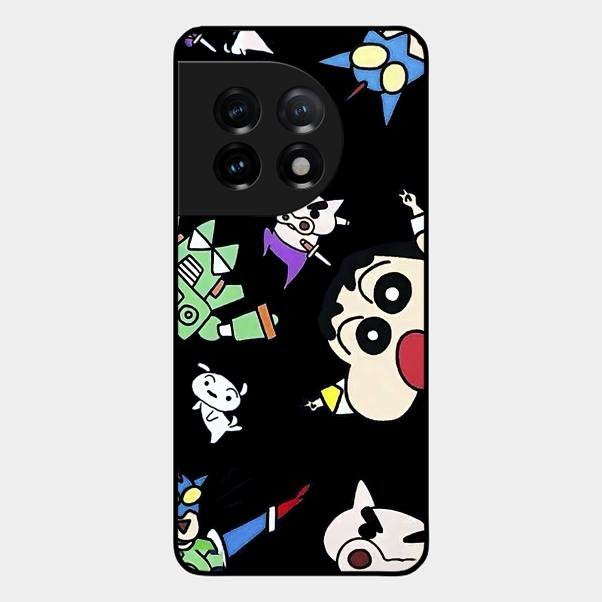 Cartoon Pattern Glass Case Cover For Oneplus