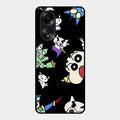 Cartoon Pattern Glass Case Cover For Oppo A58