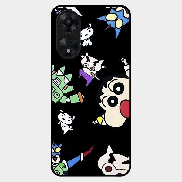 Cartoon Pattern Glass Case Cover For Oppo A78 5G