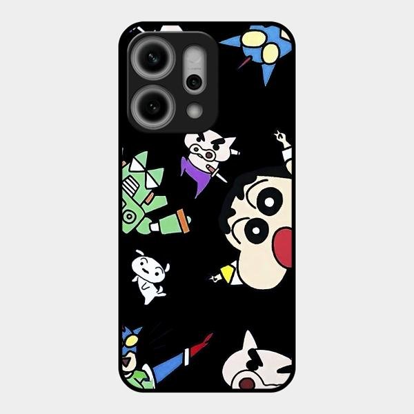 Cartoon Pattern Glass Case Cover For Oppo Reno 14 Pro 5G