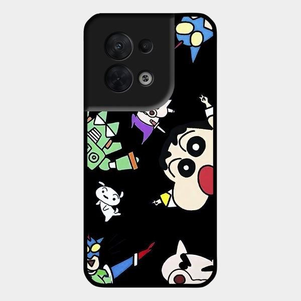 Cartoon Pattern Glass Case Cover For Oppo Reno 8 5G
