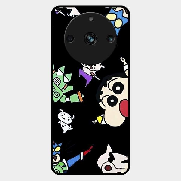 Cartoon Pattern Glass Case Cover For Realme
