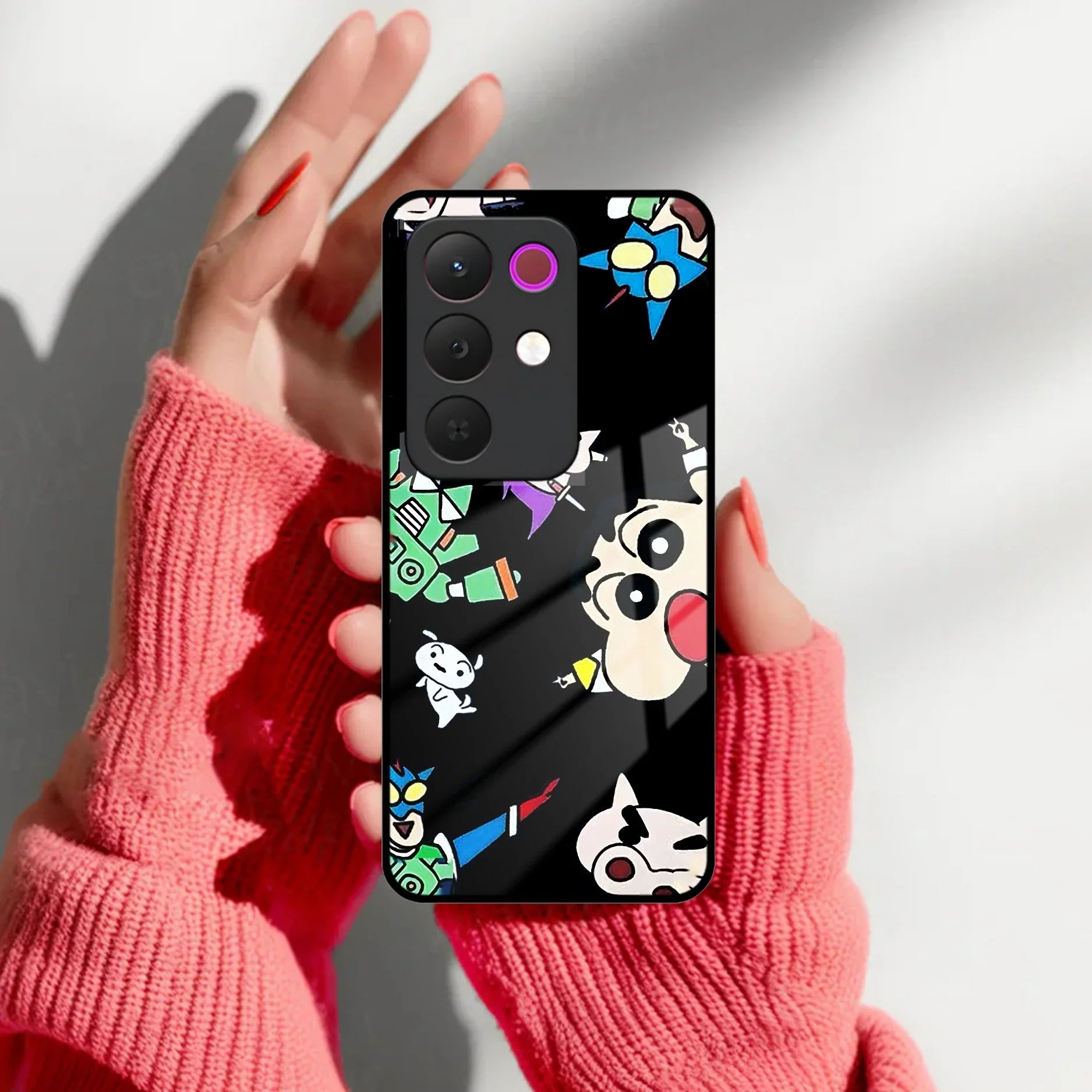 Cartoon Pattern Glass Case Cover For Realme