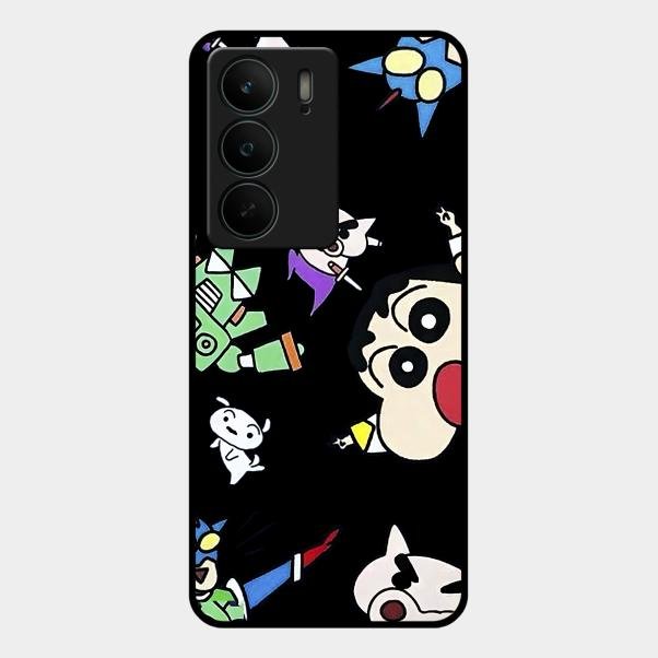 Cartoon Pattern Glass Case Cover For Realme