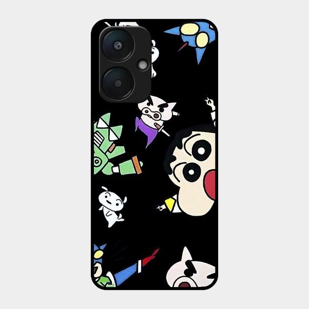 Cartoon Pattern Glass Case Cover For Redmi 13C 5G