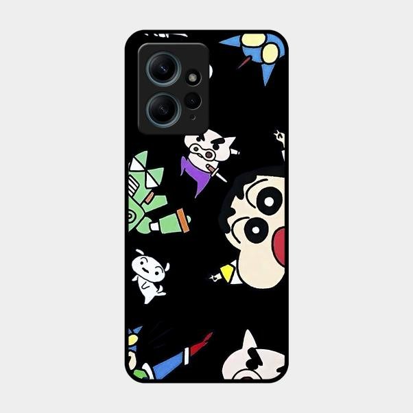 Cartoon Pattern Glass Case Cover For Redmi Note 12 4G