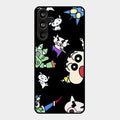 Cartoon Pattern Glass Case Cover For Samsung Galaxy M55 5G