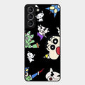 Cartoon Pattern Glass Case Cover For Samsung Galaxy S21 Plus