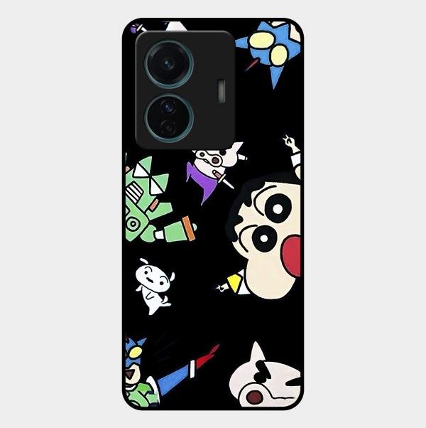 Cartoon Pattern Glass Case Cover For Vivo T1 Pro 5G