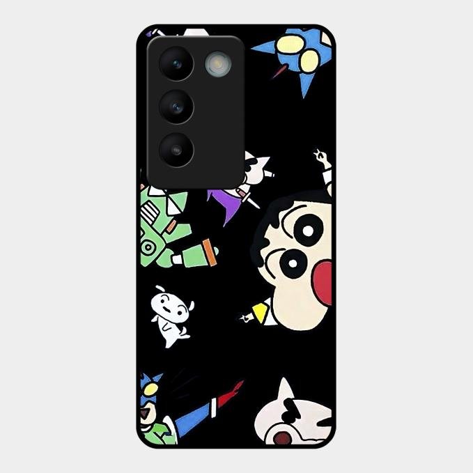 Cartoon Pattern Glass Case Cover For Vivo - ShopOnCliQ