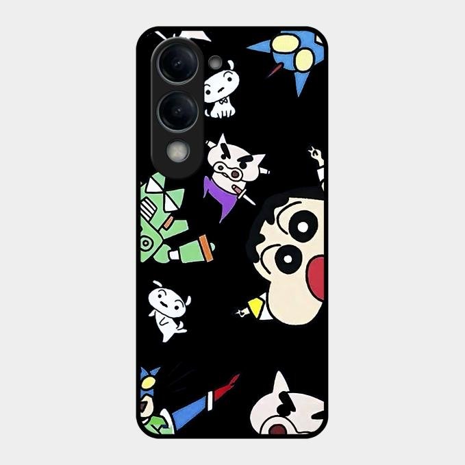 Cartoon Pattern Glass Case Cover For Vivo - ShopOnCliQ
