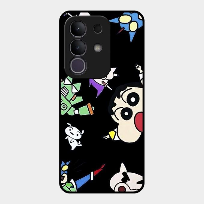 Cartoon Pattern Glass Case Cover For Vivo - ShopOnCliQ