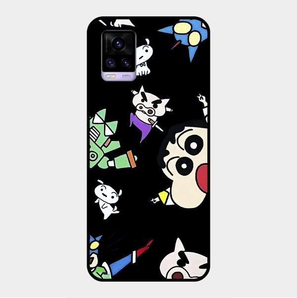 Cartoon Pattern Glass Case Cover For Vivo - ShopOnCliQ
