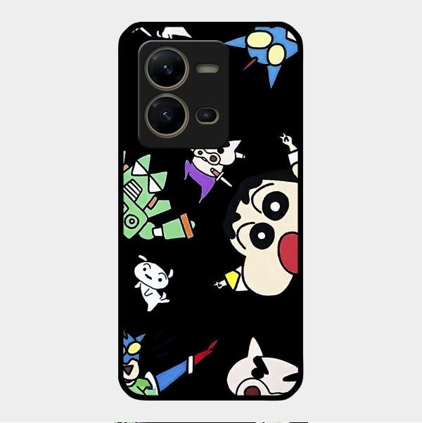 Cartoon Pattern Glass Case Cover For Vivo - ShopOnCliQ