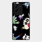 Cartoon Pattern Glass Case Cover For Vivo V25 Pro 5G