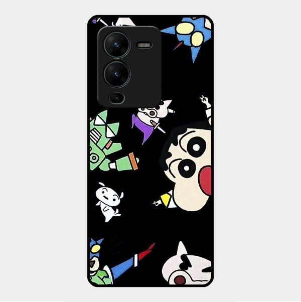 Cartoon Pattern Glass Case Cover For Vivo - ShopOnCliQ