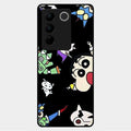 Cartoon Pattern Glass Case Cover For Vivo V27 5G