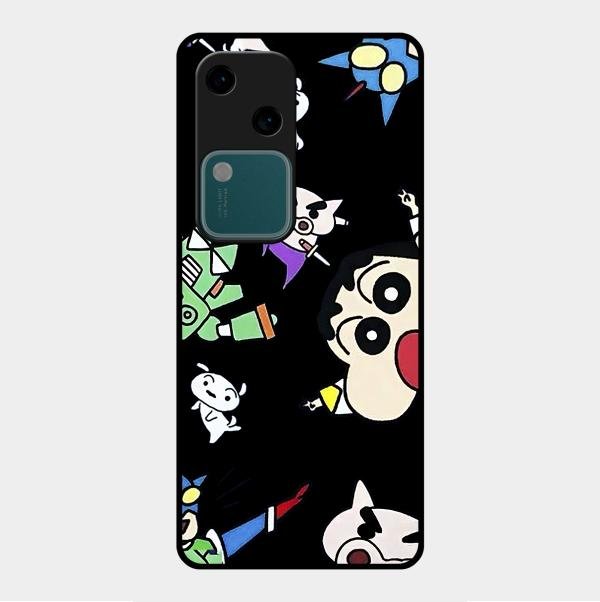 Cartoon Pattern Glass Case Cover For Vivo - ShopOnCliQ