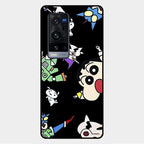 Cartoon Pattern Glass Case Cover For Vivo X60 Pro Plus 5G