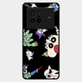 Cartoon Pattern Glass Case Cover For Vivo X80 5G