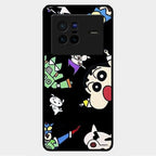 Cartoon Pattern Glass Case Cover For Vivo X80 5G