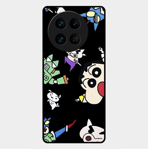 Cartoon Pattern Glass Case Cover For Vivo - ShopOnCliQ