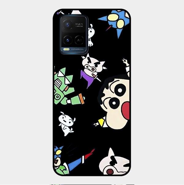Cartoon Pattern Glass Case Cover For Vivo Y21