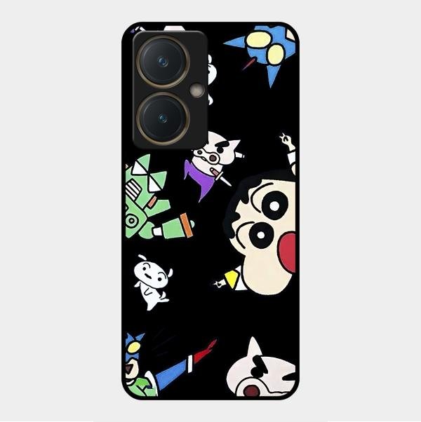 Cartoon Pattern Glass Case Cover For Vivo Y27