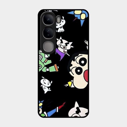 Cartoon Pattern Glass Case Cover For Vivo