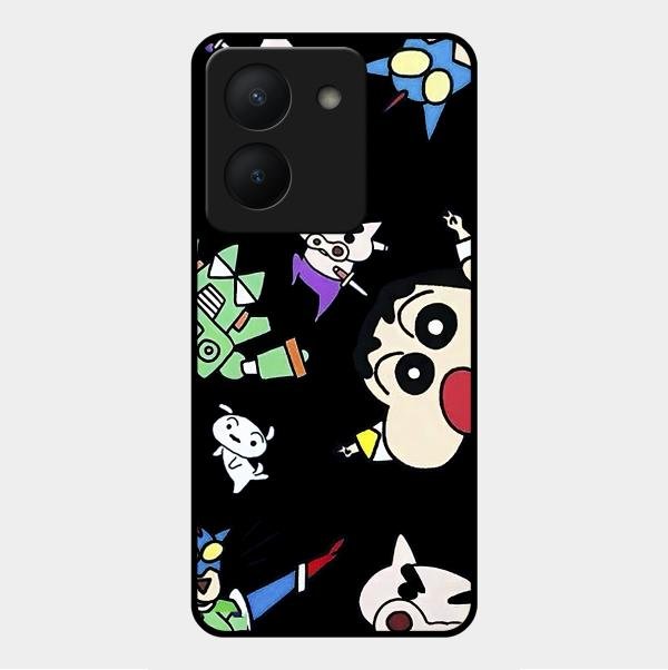 Cartoon Pattern Glass Case Cover For Vivo Y36