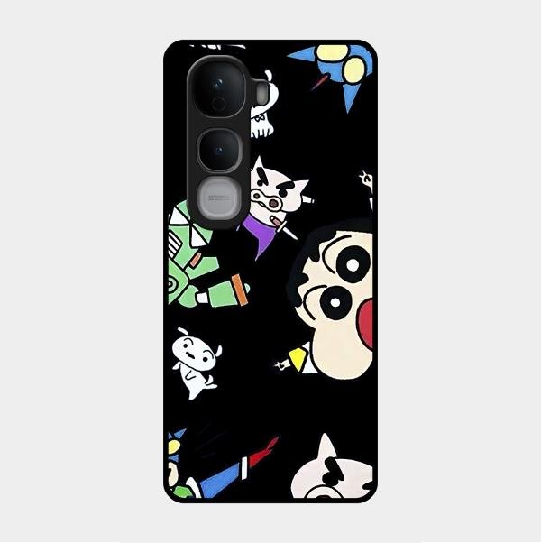 Cartoon Pattern Glass Case Cover For Vivo - ShopOnCliQ