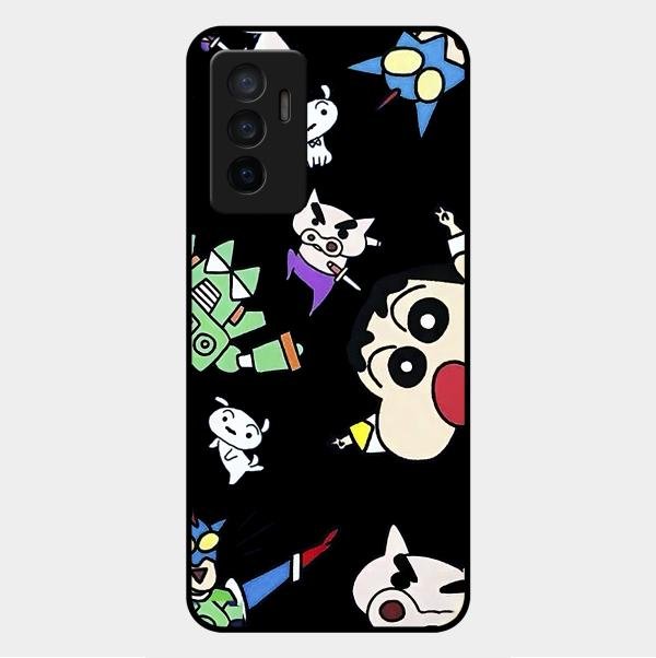 Cartoon Pattern Glass Case Cover For Vivo Y75 4G