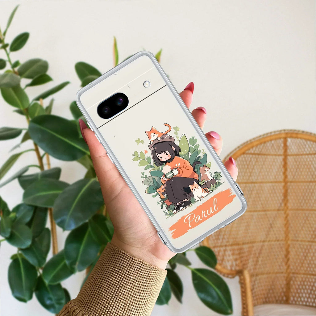 Cat Lover Customize Anti Yellow Case For Google Pixel 8a 5G