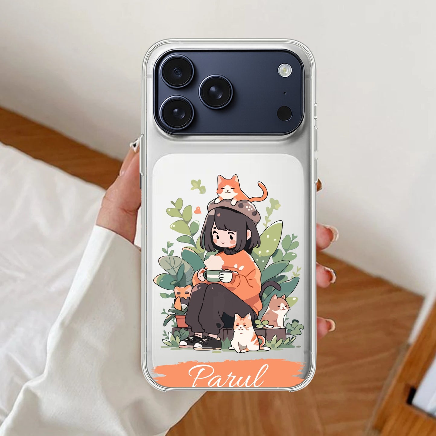 Cat Lover Customize Transparent Silicon Case For iPhone
