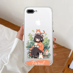 Cat Lover Customize Anti Yellow Clear Case For iPhone 7 Plus / iPhone 8 Plus