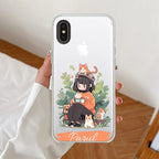 Cat Lover Customize Anti Yellow Clear Case For iPhone XR