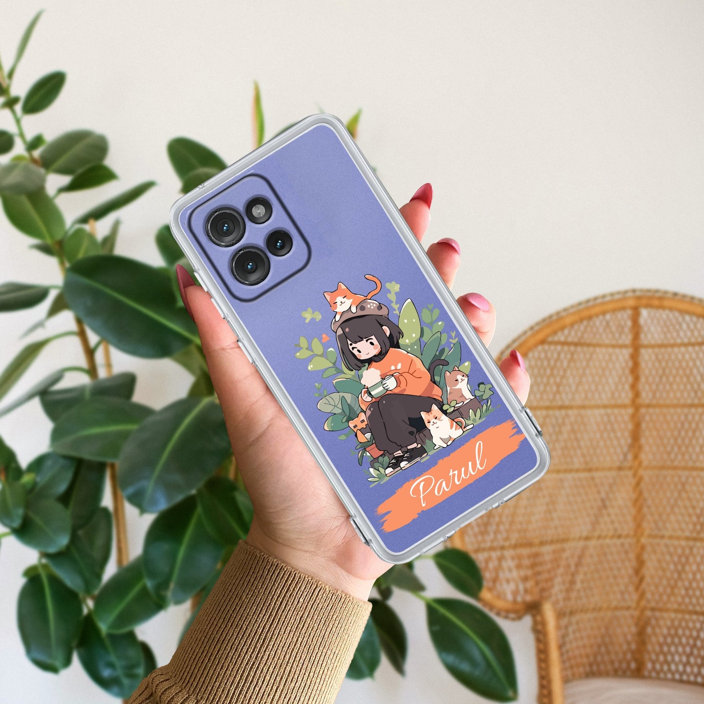 Cat Lover Customize Transparent Silicon Case For Motorola
