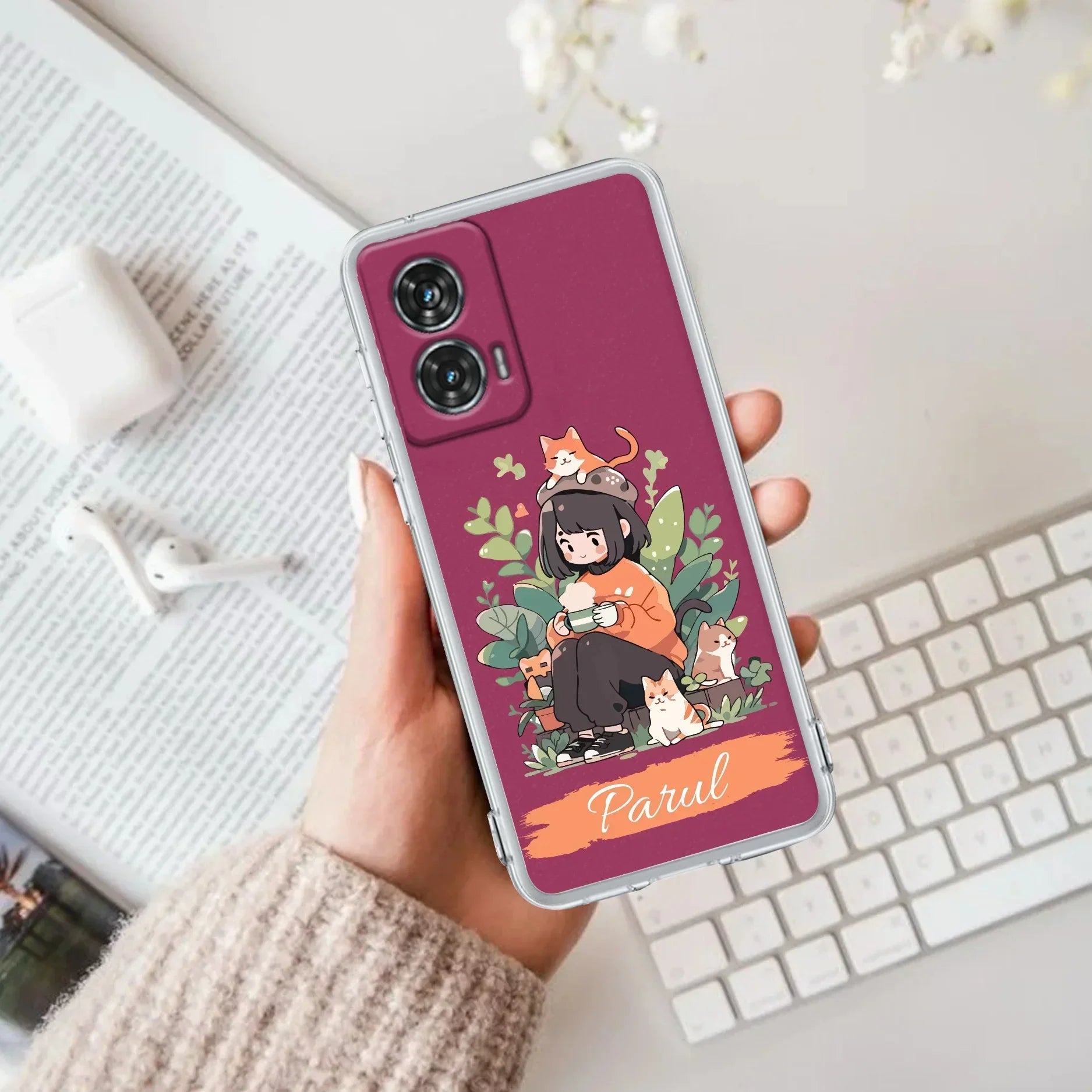 Cat Lover Customize Transparent Silicon Case For Motorola G96 5G
