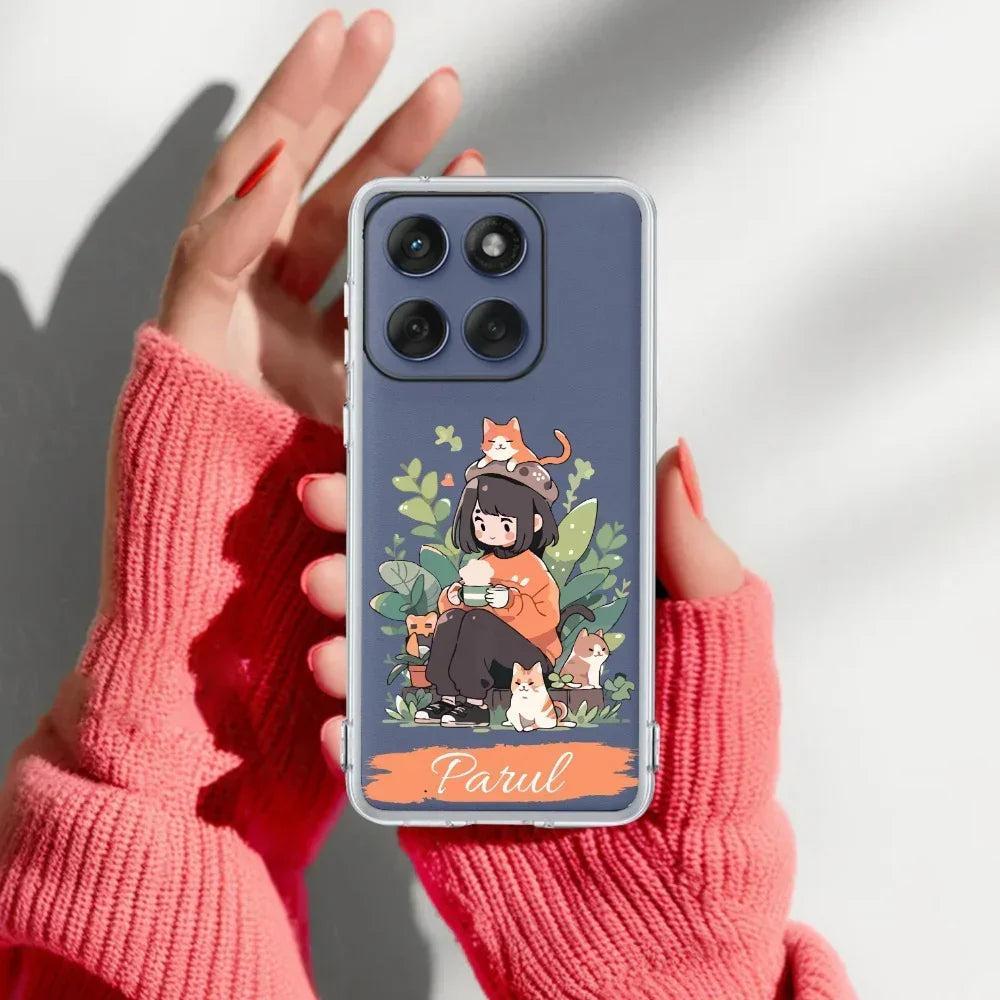 Cat Lover Customize Anti Yellow Case For Motorola Edge 60 Pro 5G