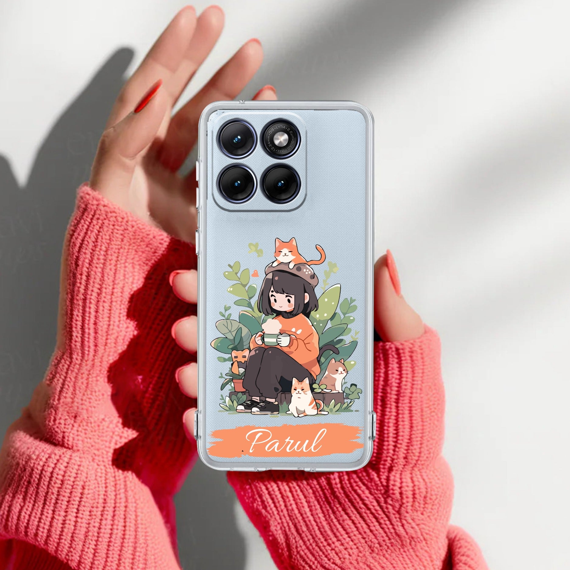 Cat Lover Customize Transparent Silicon Case For Motorola